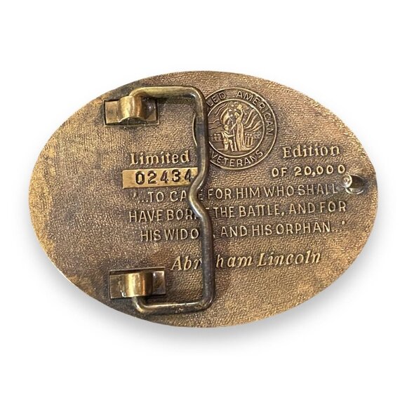 Disabled American Veterans 75th Anniversary Commemorative Metal Belt Buckle Rare - Picture 3 of 3